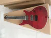 7 strings guitar red guitar ebony fingerboard 24 fret electric guitar neck through body two pickups beautiful