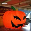 Halloween Party Decoration Lighting Inflatable Pumpkin Giant Air Blown Evil Pumpkin Head Balloon For Events