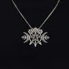 Hänge halsband trippel halvmåne med pentagram halsband sigil av anda hedniska smycken wiccan gotisk halsband1220f