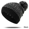 Casual Sticked Beanie Hat Women Autumn Winter Hat Tryck Skidåkning Plush Fashion Warm Winter Hats Sticked Cotton Women