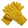 Solide Lavable Automne Hiver Tricoté Écran Tactile Poignet Élastique Femmes Gants Doux Quotidien Laine Artificielle Extérieure Double Épaisseur1