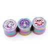 52mm Diamond Herb Grinder Rainbow Diamond-Studded Smoke Crusher 4 Lager Djurdesign Metallkvarn Zinc Alloy Tobacco Crusher GGA3717