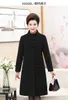 Mode hiver femmes vêtements laine mélanges manteau décontracté tang costume style long outwear femme cachemire pardessus