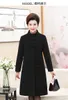 Winter Fashion Women clothing Wool Blends Coat Casual tang suit style Long outwear Female Cashmere Overcoat