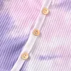 春の秋のベイビーネクタイ色衣料品セット女の子長袖ボタントップ+パンツ2本/セット幼児ホームセット子供ピットニット衣装M2600