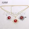 Chaînes 5 Pièces Soleil Forme Pendentifs Collier Solaire Perles Rouges Charme Bijoux Accessoires Pour Femmes 55401