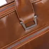 Vintage Business portfölj för bärbara väskor män pu läder kontor handväska topphandtag manlig axel tote bolso maletin1