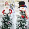 Choinka Topper Decoration Santa Snowman Reindeer Hugger Xmas Holiday Winter Party Ornament Da937