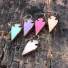 2021 Trendy Sieraden Vrouw Antiek Goud Gevuld Drusy Dangle Oorbellen Mode 5 Kleuren Druzy Arrow Hoop Oorbel