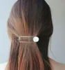 Moda Kobiety Dziewczyny Metal Geometryczny Koło Kwadratowe Klipy Włosów Natural Stone Hairpins Barrettes Wedding Hair Klip Akcesoria