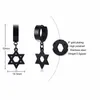 Black Star of David Cross Circle Drop Earrings for Men Roestvrijstalen Oorling Joodse Mannelijke Sieraden Perfectioneer voor elke gelegenheid