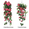 Simulering Fake Flower Rose Vine Wall Hanging Flower Orchid Hanging Basket Living Room Balkong Home Decoration5806530