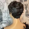Kısa dalgalı bob peruk pixie kesim peruk 4x4 dantel kapanma siyah kadınlar için insan saç perukları glueless remy 150 180 250 yoğunluk atina6273473