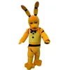 2019 Profesional hizo cinco noches en FNAF juguete espeluznante Amarillo conejito de la mascota de la historieta de la ropa de Navidad de Freddy