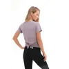 L-74 Vrouwen Sexy Open Back Sport Solid Yoga Shirts Tie Training Korte Mouw Ademend Tank Tops Fitness Tops Dames Sport Shirt