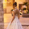 Ashley Carol robe De mariée a-ligne 2020 dos nu sur l'épaule perlée Appliques bouton princesse robes De mariée Vestido De Novia