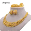 Earrings & Necklace Jewelery Set Dubai 24K Gold Color Jewelry Sets African Wedding Gifts Lady Party For Women Bracelet Ring Bridal