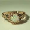 DODO Goldfarbe Feueropal Ringe für Frauen Schmuck Vintage Hochzeit Verlobungsringe Anillos Anillos Tropfen DD303207J3337724