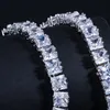 Cwwzircons Sparking Princess Cut Cubic Zirconia Choker Ожерелье Серьги Браслет для женщин Свадебная вечеринка Ювелирные Изделия T314