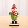 Christmas Puppet Ornament Houten Geschilderde Santa Claus Sneeuwpop Pinguïn Peperkoek Doll Tafel Ornamenten Kinderen Gift Speelgoed