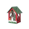 Boże Narodzenie DIY montowany kabina drewniany diy oświetlona kabina z wiszącej liny wesołych świąt LED światła drewniany dom