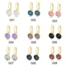 Boucles d'oreilles bijoux de luxe druzy boucles d'oreilles 12mm Bling ronde résine pierre balancent or argent boucles d'oreilles pour femmes dames bijoux de mode en vrac