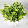 Artificial Plants Faux Boxwood Shrubs 6 Pack Lifelike Fake Greenery Foliage with 42 Stems for Garden Patio Yard Wedding Offi1314O
