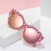 Lunettes de soleil Vintage mode luxe oeil de chat diamant femmes cristal strass cadre marque concepteur lunettes de soleil pour femme