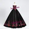 Vintage Floral Lace Mexican Quinceanera Dresses Theme Strapless Laceup Charro Sweet 16 Dress Prom Ball Gowns Dresses For Formal W8925992