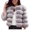 2020 Autumn Vintage puszysty faux futra kobiet Krótki futrzany futra zimowa odzież wierzchnia odzież swobodna moda na płaszcz żeńska