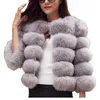 2020 Autumn Vintage Fluffy Faux Fur Coat Women Short Furry Pur Winter Ytterkläder Coat Casual Fashion Party Overcoat Female S-1