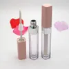 100pcs 6.5ML Square Lip Gloss Tube Empty Plastic Lip Balm Tube, Eye Liner Tube, Clear Matte Eyeliner Tubes With Pink/Purple Lids