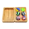 Two Pieces Natural Bamboo Board With Magnet Silicone Wax Jar Set Handmade Wax Container Storage Board With Silicone Wax Jar