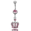 D0698 2 Färger Crown Clear Navel Belly Button Ring Piercing Body Jewlery 1611582028003
