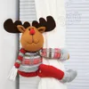 Nouvelle poupée de dessin animé Rideau de Noël Boucle Fenêtre Décoration de Noël Noël Père Noël en peluche Accessoires de fenêtre T2I51448