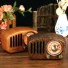 R919 Klassisk Retro Radio Receiver Portable Mini Wood FM SD MP3 Radio Stereo Bluetooth Högtalare AUX USB RechargeaBl1
