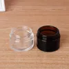 5g / 5ml 10g / 10ml Cosmetic Jar vazio Pot Maquiagem Garrafa Face Cream Container com prata preto Lid Ouro e Inner Pad HHE1398