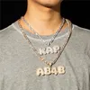 2020 nome personalizado letras bolha colares pingente charme para homens mulheres ouro prata cor zircônia cúbica com corrente de corda presentes5545501