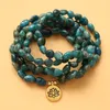 EDOTHALIA Unshaped Natur Apatit Stein 108 Perlen Mala Armband für Frauen-Mann-Liebhaber Yoga Meditation Armband Y200810