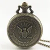Antik retro bronsmän USA: s officerare US Navy Pendant USA Military Navy Reserve Men's Necklace Watch Pendants smycken