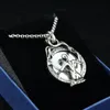 Cool Vintage Skeleton Magic Mirror Alloy Pendant Halsband Herrsmycken Punk Rock Skull Style Charm Neckor 12363