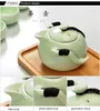 Ręcznie robione chińskie japońskie vintage kungfu gongfu herbata przenośna pingwin jeden garnek cztery filiżanki z zestawem herbacianego Teapot Teacup Teapot 241Q