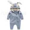 生まれたばかりの赤ちゃんのロンパースウサギの耳の赤ちゃんの服服ジッパーフード付き幼児ロンパース幼児ボディスーツジャンプスーツ寝袋RRA3572