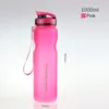 Toptan 1L Açık Yürüyüş Kampı Bisiklet Çekme Taşınabilir Spor Şişesi Unisex Yetişkin Chinldren BPA Boş Alan Plastik Su Şişesi