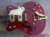 Custom Gre G6122-1962 Brown Chet Atkins Country Jazz Semi Hollow Body Brun elgitarr Bigs Tremolo Bridge Gold Hardware Drop Shipping