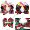 7 Zoll Weihnachten Haarnadel Kinder Mädchen Schleifen Haarspange JOJO Schleife Plaid Haarnadeln mit Pompons Bobby Pin Haarspangen Weihnachten Party Haar Cl8650467