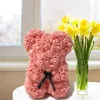25 cm artificiale rose orso di San Valentino regalo regalo rosso rosa flower decorazione artificiale decorazione di natale regalo fiore