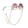 Eyeglasses chain white plastic Pearl charm inside middle metal chain gold silver color plated Silicone Loops Sunglasses accessory