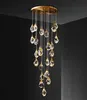 led chandelier lights post-modern atmosphere pendant lights luxury crystal chandelier pendant lamps duplex building lobby spiral staircase
