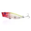 Hot Selling Popper Lure 6.5cm 9.2G 6 # Haken Top Water Magician Popper Hard Aas, Plastic Vissen Lokken, (PO011) 72PCS, Freeshipping